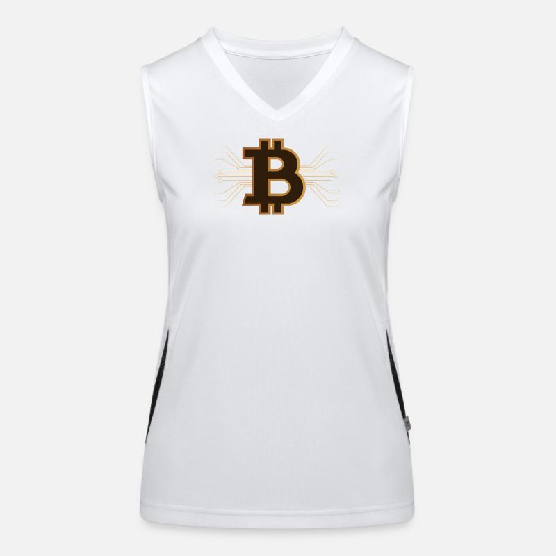 Bitcoin - Braun/Gold Kryptowährung Funktionelles Kontrast-Tank Top für Frauen
