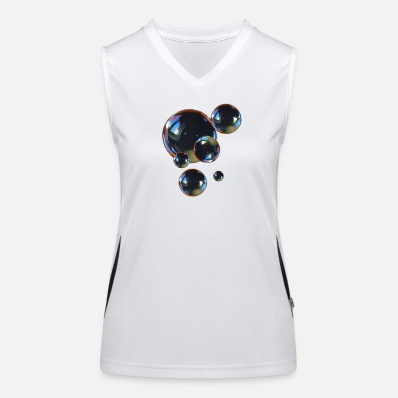 Reflective bubble art Women's Functional Contrast Tank Top