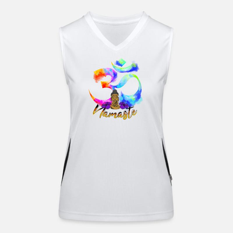 Namaste Bow Iris Buddha Women's Functional Contrast Tank Top