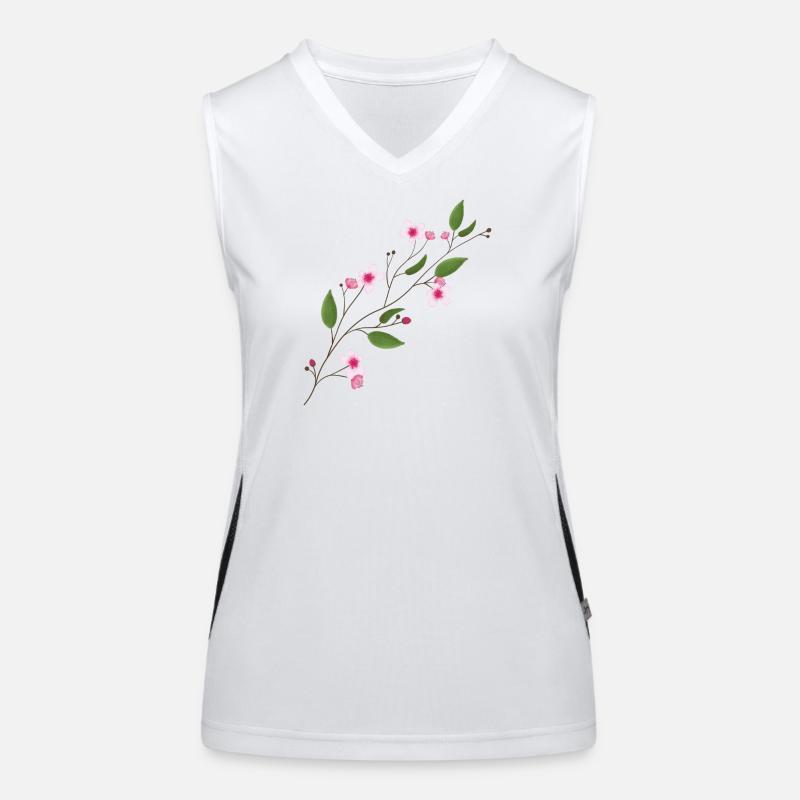 cherry blossom Women's Functional Contrast Tank Top
