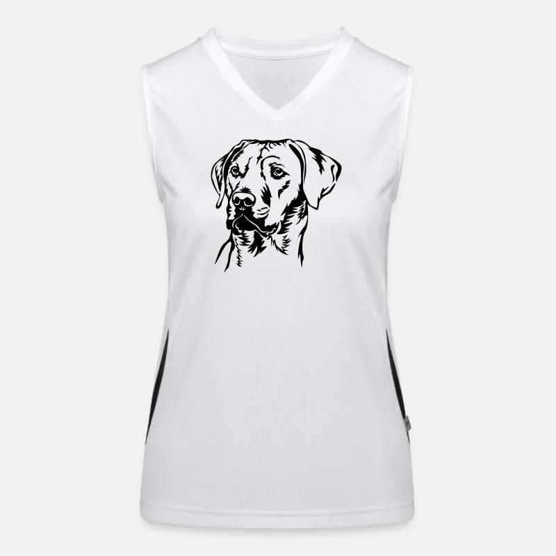 Rhodesian Ridgeback Kopf Funktionelles Kontrast-Tank Top für Frauen