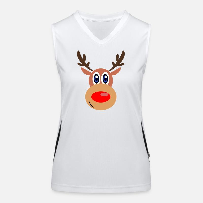 Rudolph Noël de Noël visage Débardeur respirant contrasté Femme