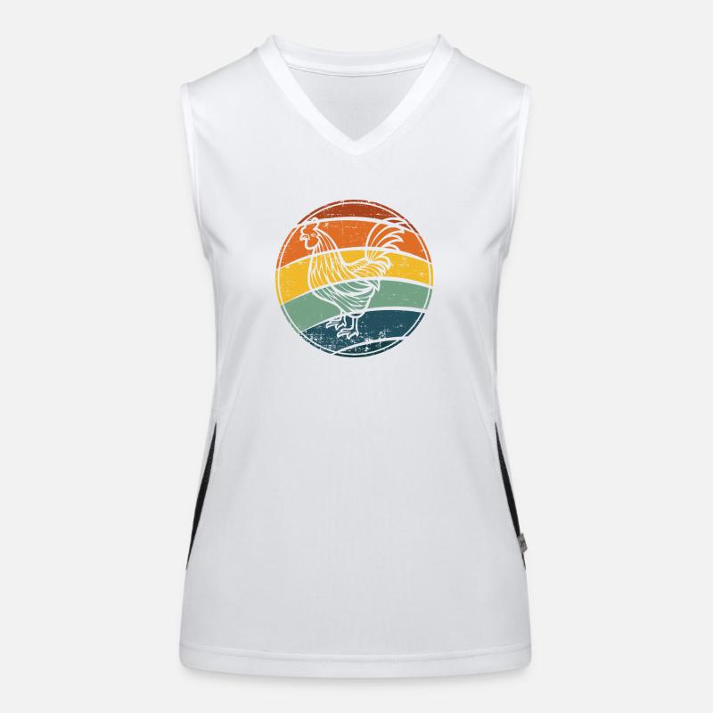 Rooster chicken hen Women's Functional Contrast Tank Top