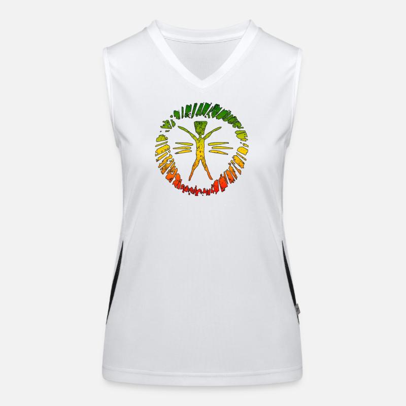 Hippie Reggaezeichen mit Farbverlauf Funktionelles Kontrast-Tank Top für Frauen