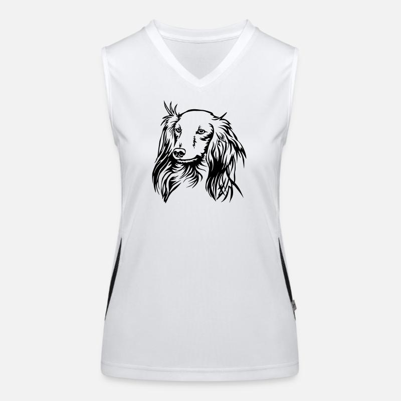 Dackel Kopf Funktionelles Kontrast-Tank Top für Frauen