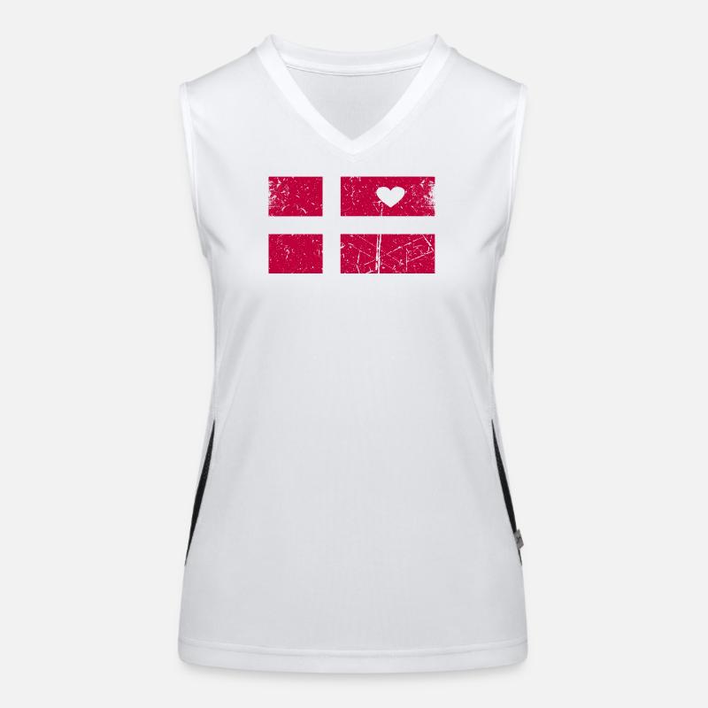 Denmark Flag Design T-Shirt Women's Functional Contrast Tank Top