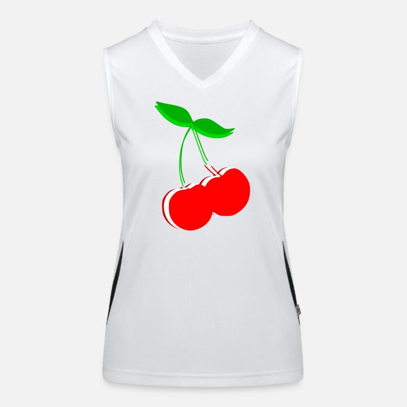 Kirsche Retro Früchte Obst Geschenk Geschenkidee Funktionelles Kontrast-Tank Top für Frauen