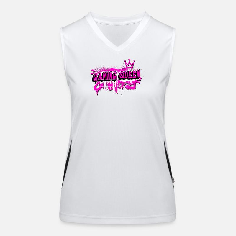 Gaming Queen Graffiti Design Funktionelles Kontrast-Tank Top für Frauen