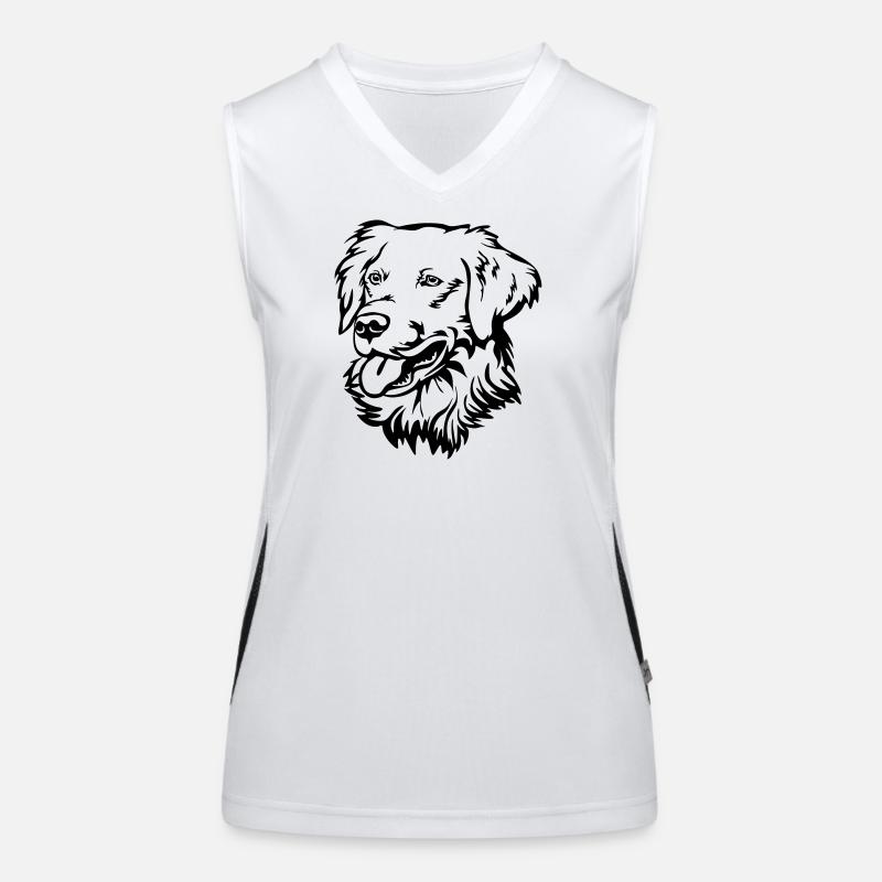 Golden Retriever Kopf Funktionelles Kontrast-Tank Top für Frauen