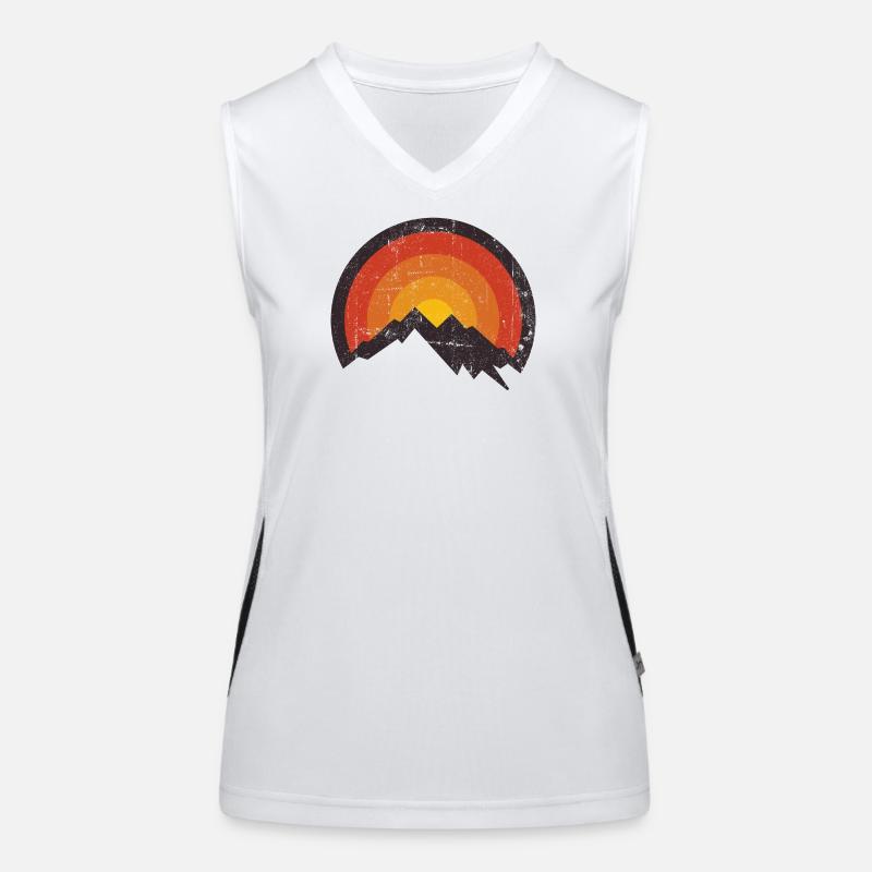 Sunset Mountain Arc - Women's Functional Contrast Tank Top - white/black
