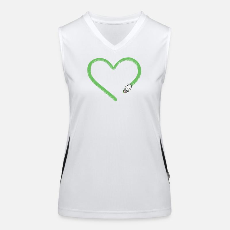 Herz Schaf I Schäfchen Comic Funktionelles Kontrast-Tank Top für Frauen