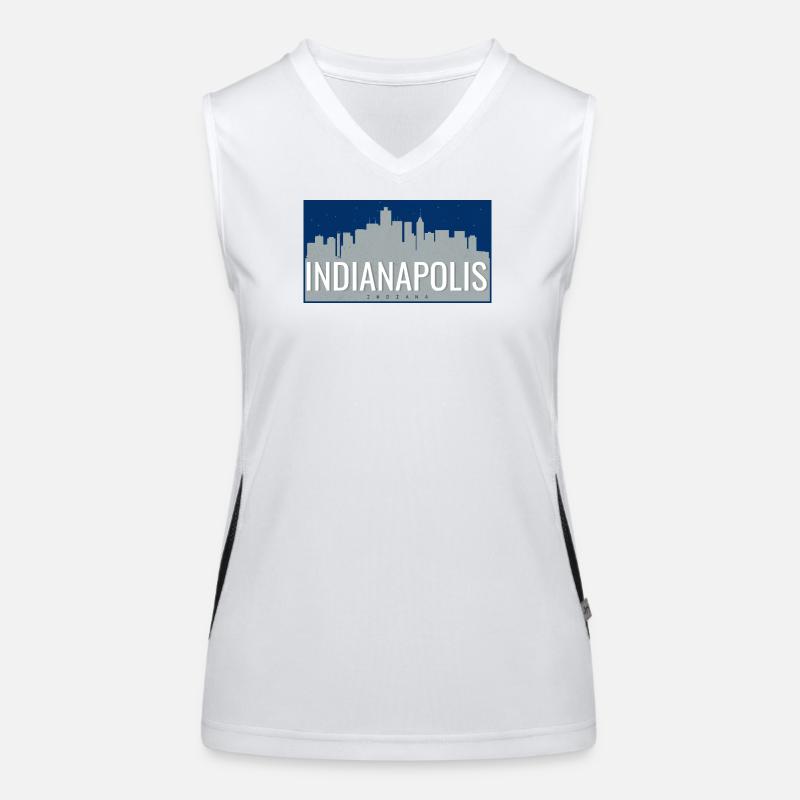 Indianapolis Skyline Night Women's Functional Contrast Tank Top