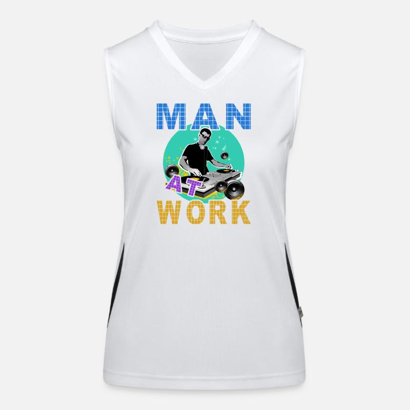 Dj Man at work Women's Functional Contrast Tank Top