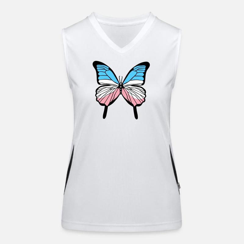 Trans Pride Schmetterling Transgender Pride Funktionelles Kontrast-Tank Top für Frauen