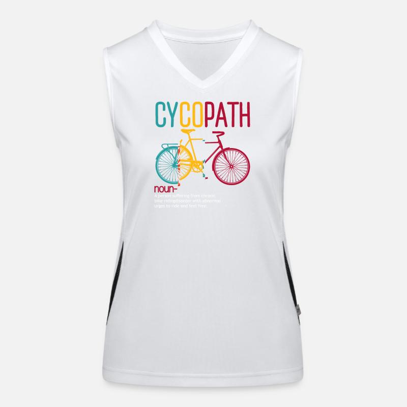 Cyclopath: Free-Ride Bicycle Artwork Women's Functional Contrast Tank Top