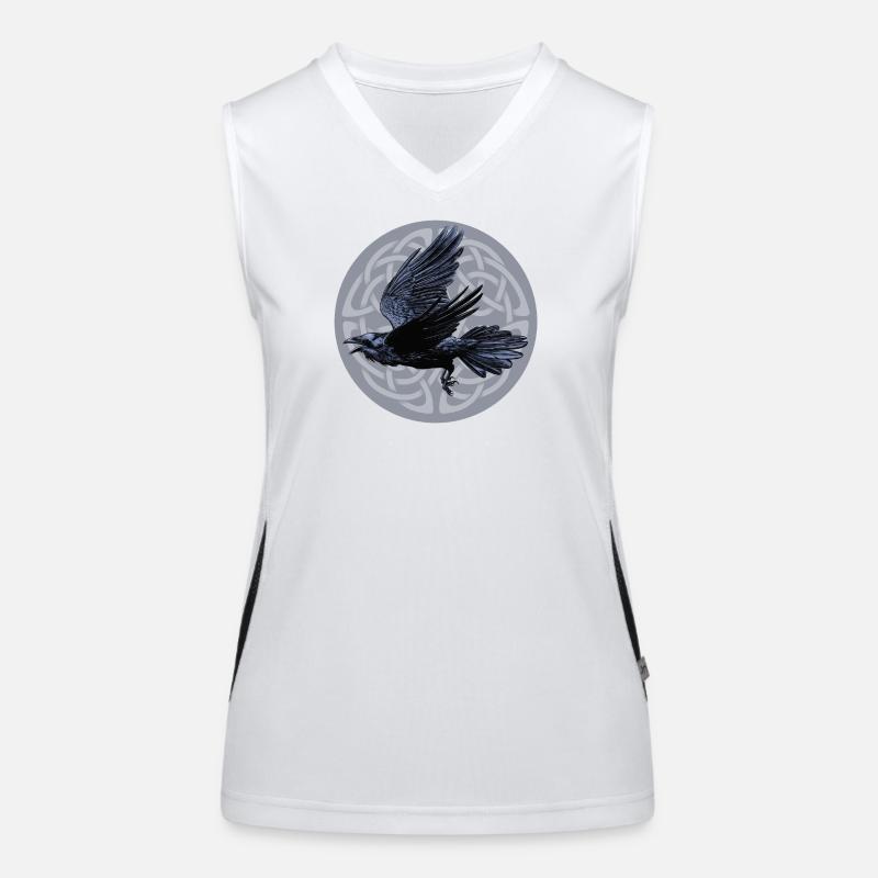 Raven Moon - Women's Functional Contrast Tank Top - white/black