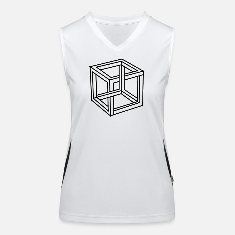 Esher impossible block or square Women's Functional Contrast Tank Top