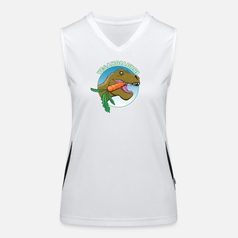 Veganer Dinosaurier Funktionelles Kontrast-Tank Top für Frauen