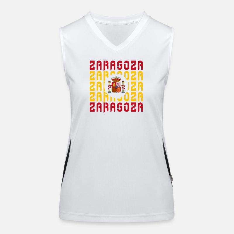 Design drapeau Espagne Saragosse Débardeur respirant contrasté Femme