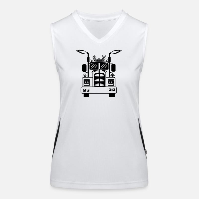 LKW LKW mit Feuer Funktionelles Kontrast-Tank Top für Frauen