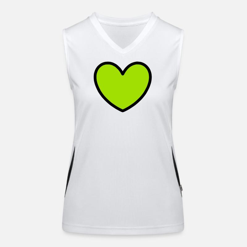 Green Heart Green Gift Idea Couples Women's Functional Contrast Tank Top