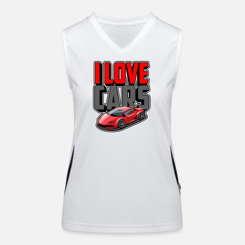 Ich liebe Autos Funktionelles Kontrast-Tank Top für Frauen