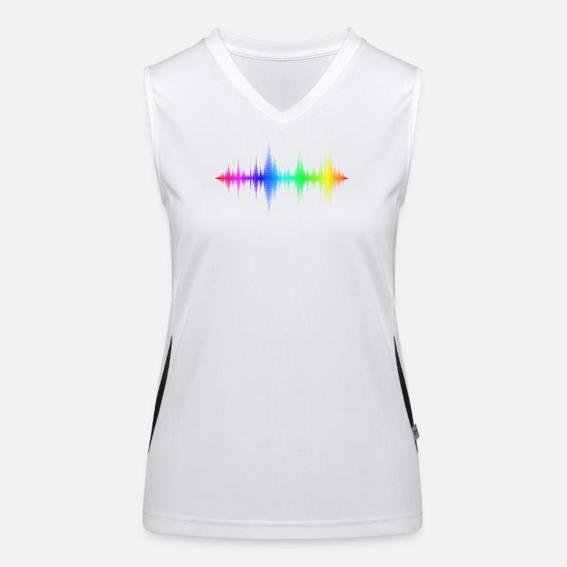 Regenbogen Schallwellen Funktionelles Kontrast-Tank Top für Frauen