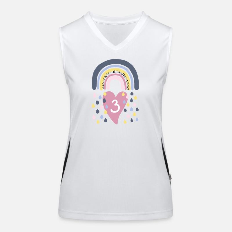 Rainbow 3rd Birthday Children - Women's Functional Contrast Tank Top - white/black