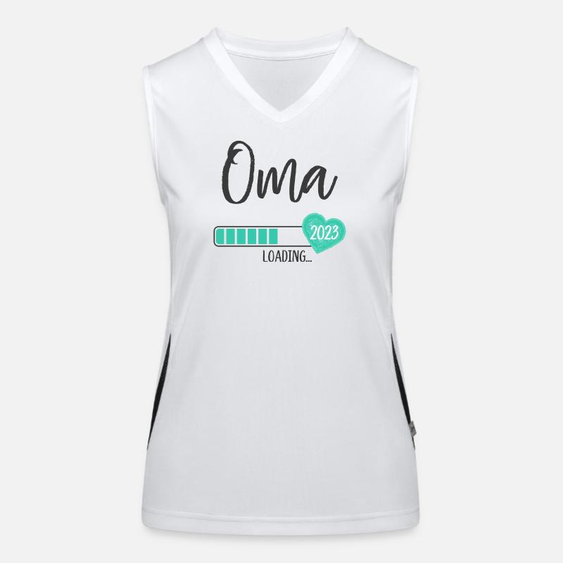 Oma Loading 2023 Herz Junge Werdende Großmutter Funktionelles Kontrast-Tank Top für Frauen