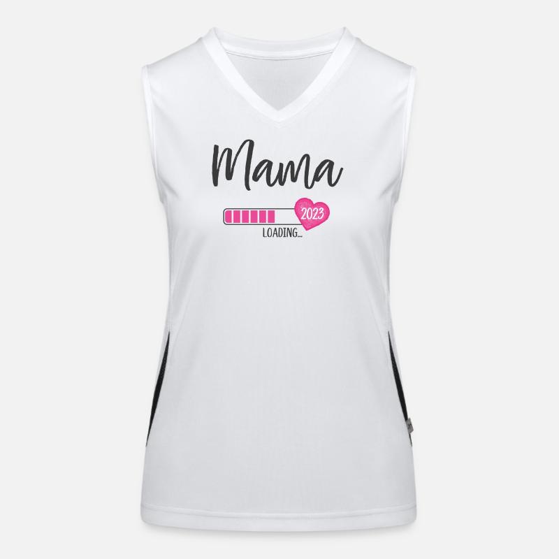 Mama Loading 2023 Herz Mädchen Rosa Werdende Mama Funktionelles Kontrast-Tank Top für Frauen