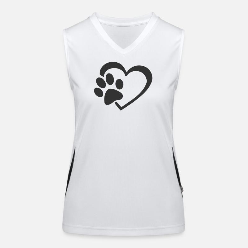 Pfotenherz Funktionelles Kontrast-Tank Top für Frauen