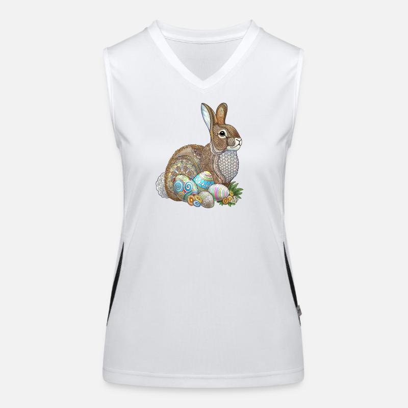 Easter Egg Hunt Zentangle Women's Functional Contrast Tank Top