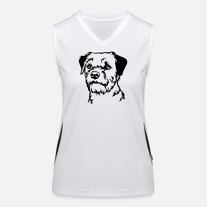 Border Terrier Head Women's Functional Contrast Tank Top