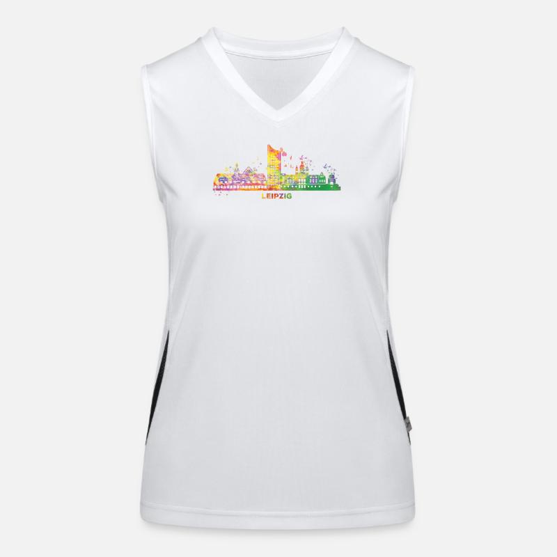 Leipzig Skyline Coloré Leipzig Uniriese Débardeur respirant contrasté Femme