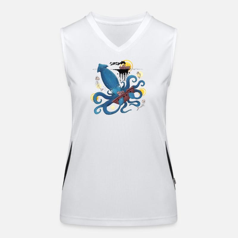 Blue Ink Spirits - Kraken Calamar géant abyssal Débardeur respirant contrasté Femme
