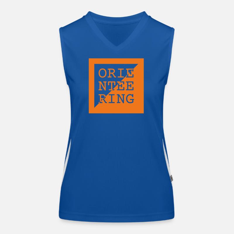 Orientierungslauf-Logo – Run & Navigate Funktionelles Kontrast-Tank Top für Frauen