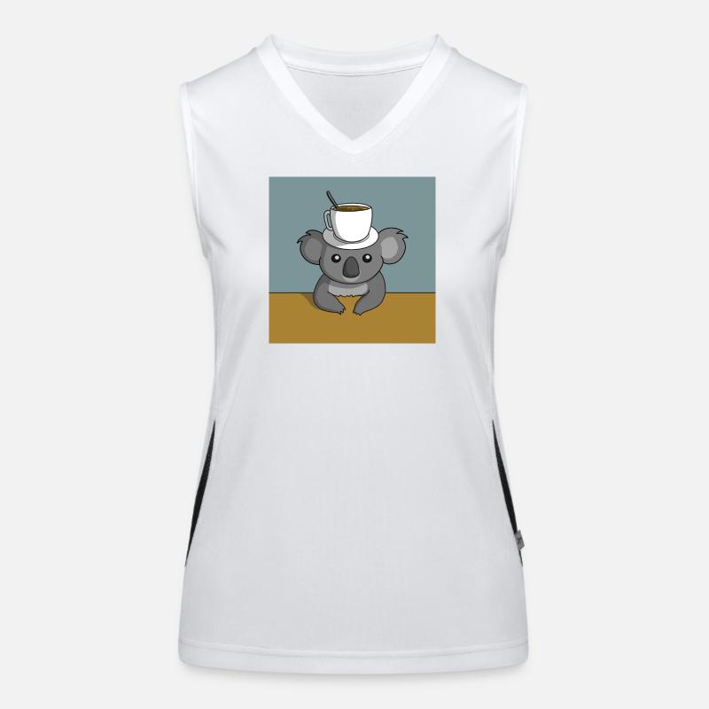 Koala Kaffeepause Funktionelles Kontrast-Tank Top für Frauen