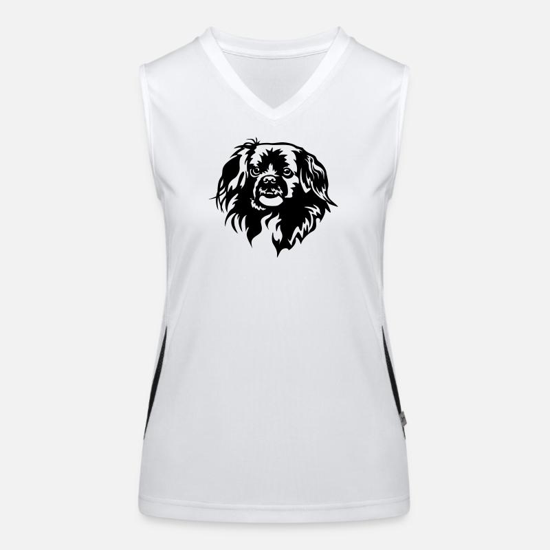 Tibetan Spaniel Head Women's Functional Contrast Tank Top