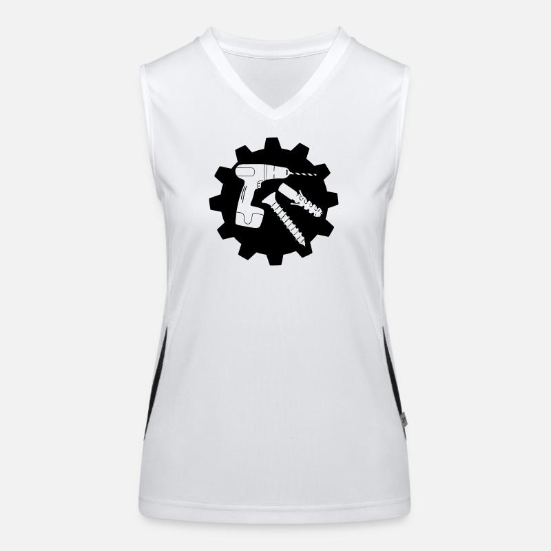 Teamwork drill screw and plug logo Women's Functional Contrast Tank Top