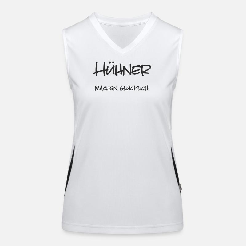 Hühner machen glücklich Funktionelles Kontrast-Tank Top für Frauen