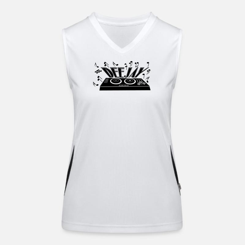 Deejay avec platine et tons Débardeur respirant contrasté Femme