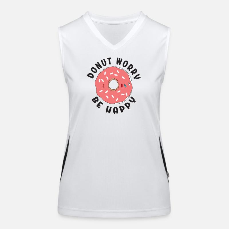 Donut Sorge Sei glücklich Funktionelles Kontrast-Tank Top für Frauen