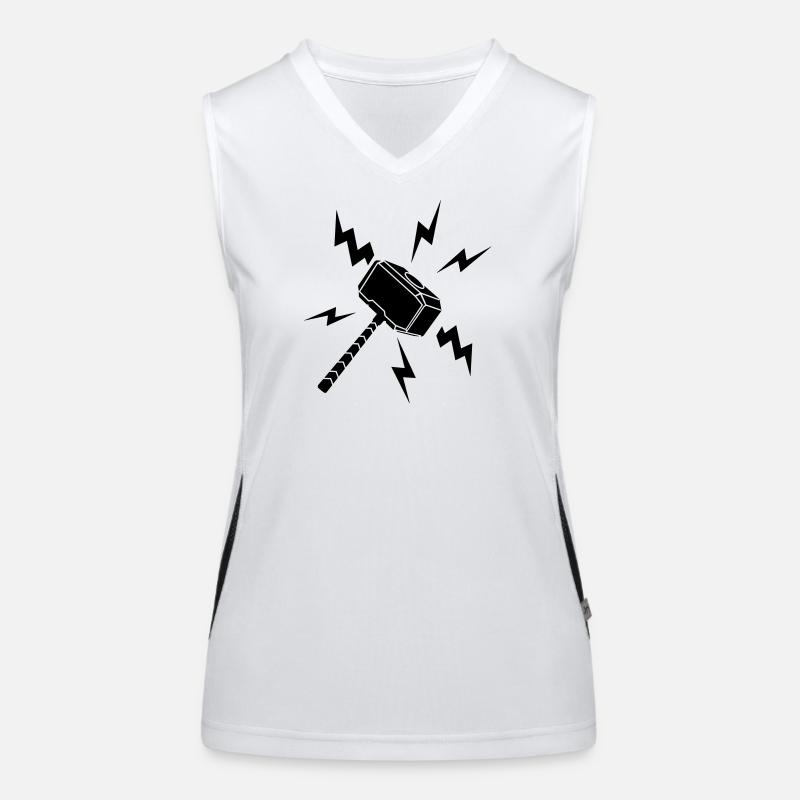 Thor-Hammer mit Blitz Funktionelles Kontrast-Tank Top für Frauen