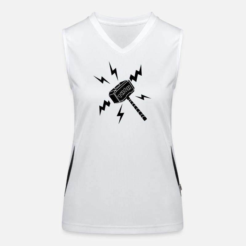 Thor hammer with text THOR Women's Functional Contrast Tank Top