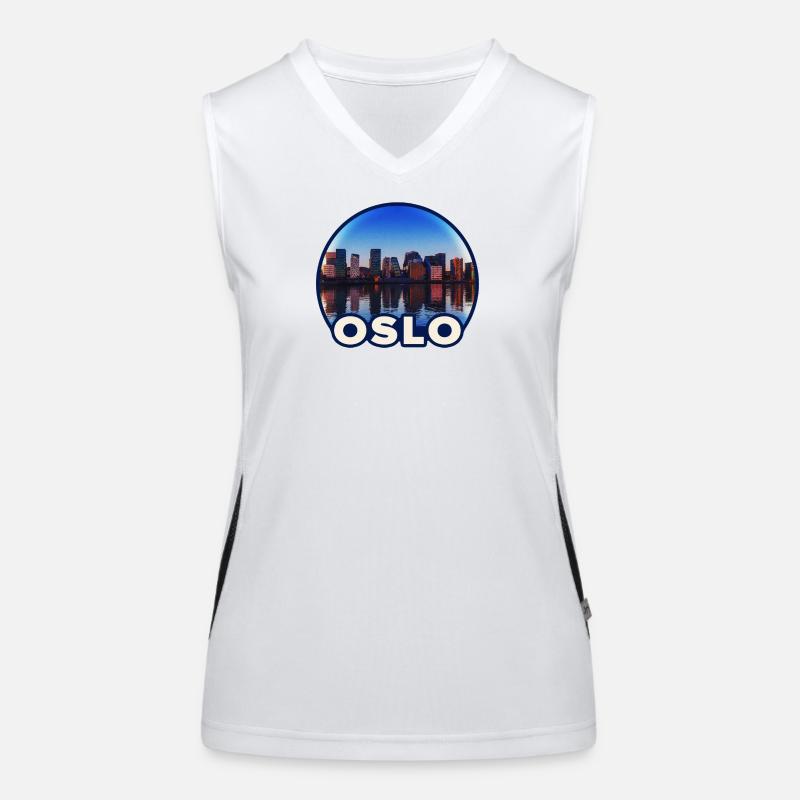 Oslo Skyline Reflection Women's Functional Contrast Tank Top