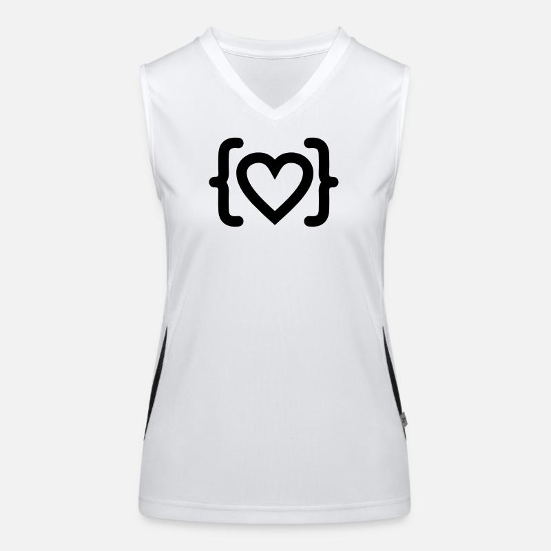 Heart of programmer code logo Women's Functional Contrast Tank Top