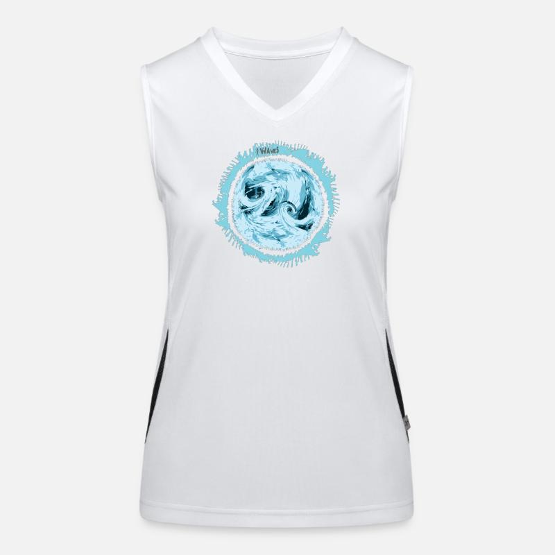 Conception de tourbillon d’eau orageuse Débardeur respirant contrasté Femme