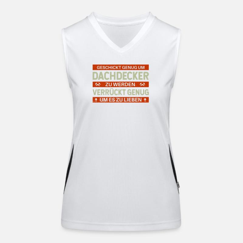 Clever & Crazy – Roofer Design with Humor Women's Functional Contrast Tank Top