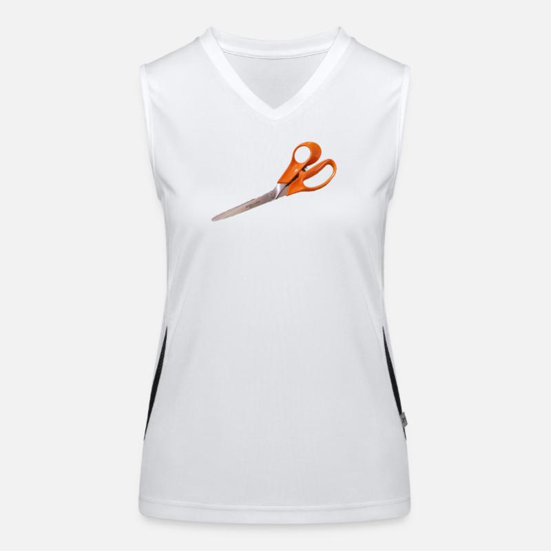 Orange scissors Women's Functional Contrast Tank Top