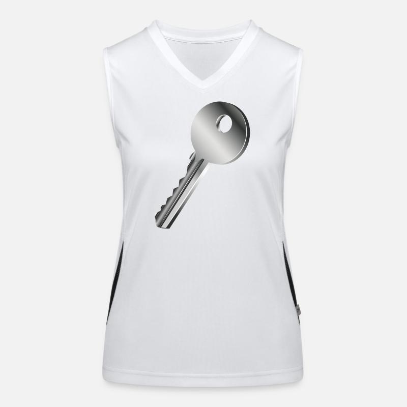 silberfarbener einzelner Schlüssel Funktionelles Kontrast-Tank Top für Frauen
